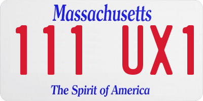 MA license plate 111UX1