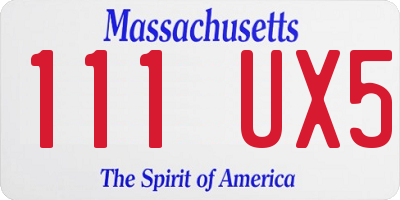MA license plate 111UX5