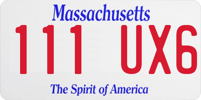 MA license plate 111UX6
