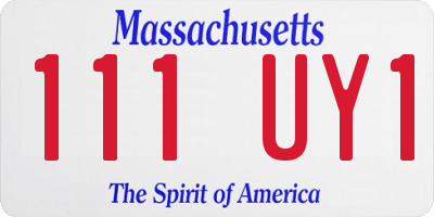 MA license plate 111UY1