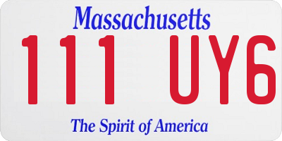 MA license plate 111UY6