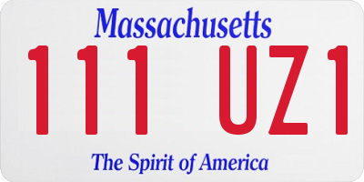 MA license plate 111UZ1