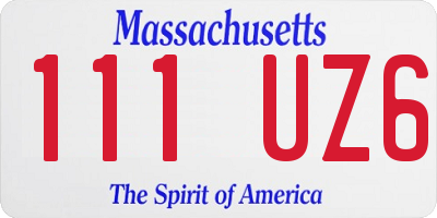 MA license plate 111UZ6