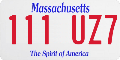 MA license plate 111UZ7