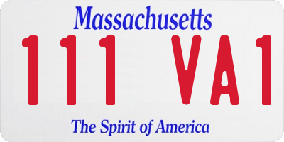 MA license plate 111VA1