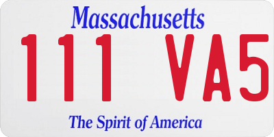 MA license plate 111VA5