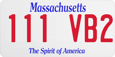 MA license plate 111VB2