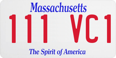 MA license plate 111VC1