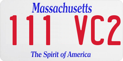MA license plate 111VC2