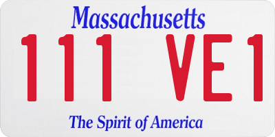 MA license plate 111VE1