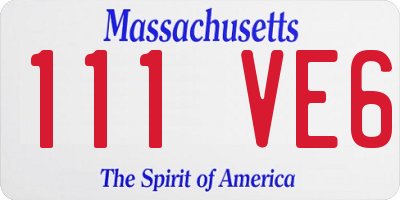 MA license plate 111VE6