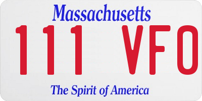 MA license plate 111VF0