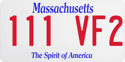 MA license plate 111VF2