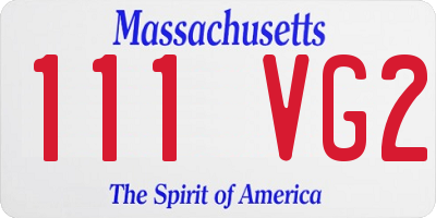 MA license plate 111VG2