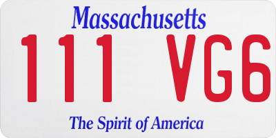 MA license plate 111VG6