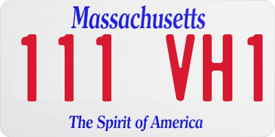 MA license plate 111VH1
