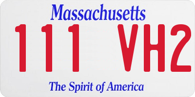 MA license plate 111VH2