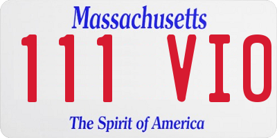 MA license plate 111VI0