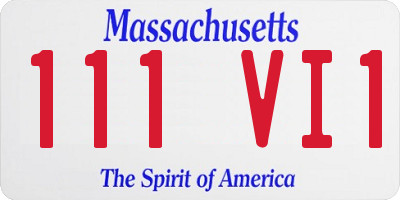 MA license plate 111VI1
