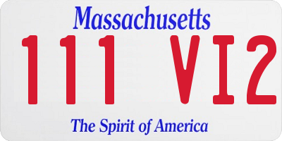 MA license plate 111VI2