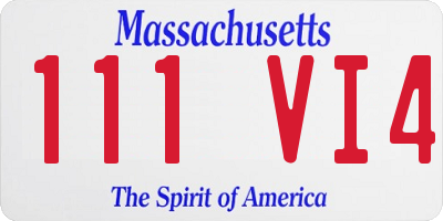 MA license plate 111VI4