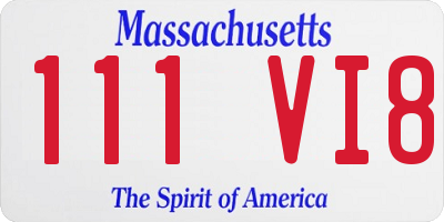 MA license plate 111VI8