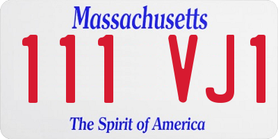MA license plate 111VJ1