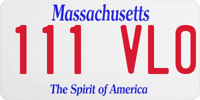 MA license plate 111VL0