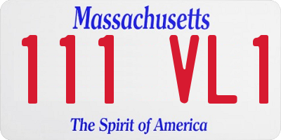 MA license plate 111VL1