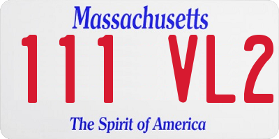 MA license plate 111VL2