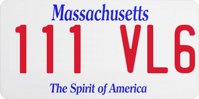 MA license plate 111VL6