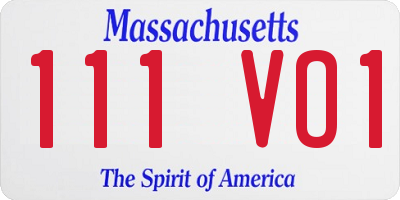 MA license plate 111VO1