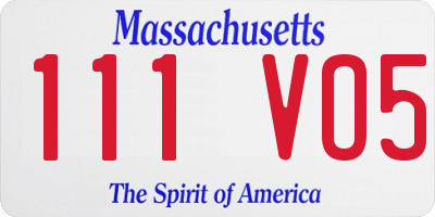 MA license plate 111VO5