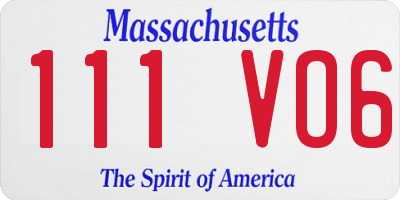 MA license plate 111VO6