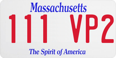 MA license plate 111VP2