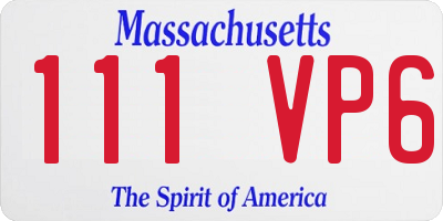 MA license plate 111VP6