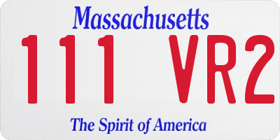 MA license plate 111VR2