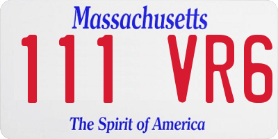 MA license plate 111VR6