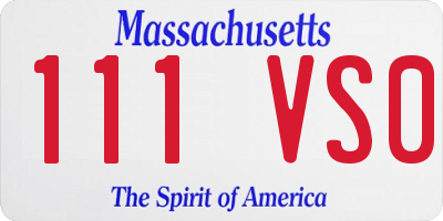 MA license plate 111VS0