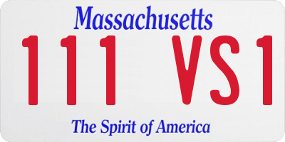 MA license plate 111VS1