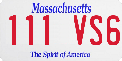 MA license plate 111VS6