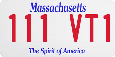 MA license plate 111VT1