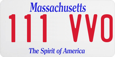 MA license plate 111VV0