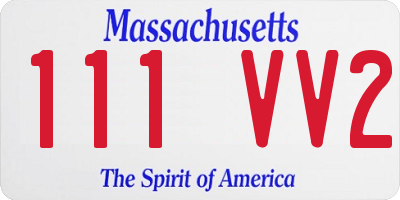 MA license plate 111VV2