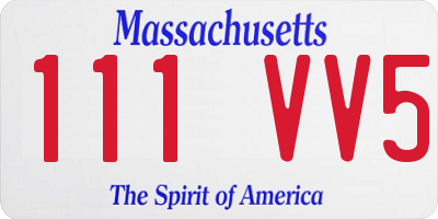 MA license plate 111VV5