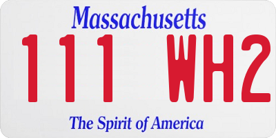 MA license plate 111WH2