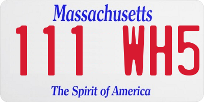 MA license plate 111WH5