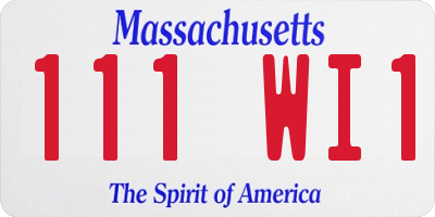 MA license plate 111WI1