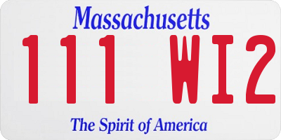 MA license plate 111WI2