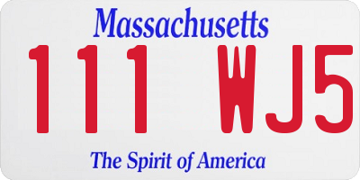 MA license plate 111WJ5